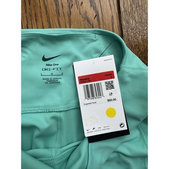 Nike One Dri-Fit Gentle Support High-Waisted 7/8 Leggings Size L Aqua FN3241-300 - Picture 6 of 8